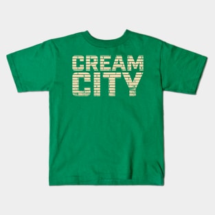 Milwaukee 'Cream City' Sports Fan T-Shirt: Showcase Your Love for Milwaukee Sports with Iconic Cream Brick Style! Kids T-Shirt